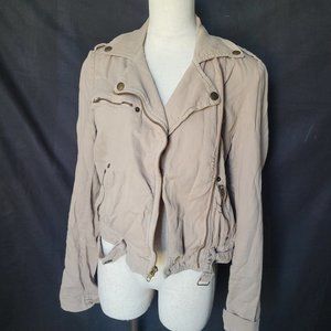 Current Elliott relaxed moto jacket in Taupe